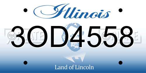 3OD4558 Illinois License Plate