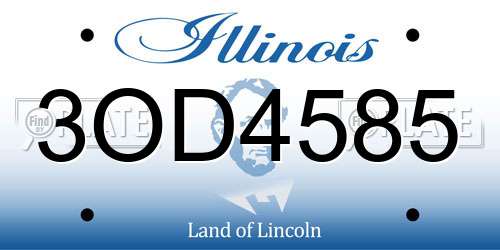 3OD4585 Illinois License Plate