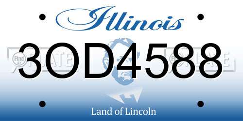 3OD4588 Illinois License Plate
