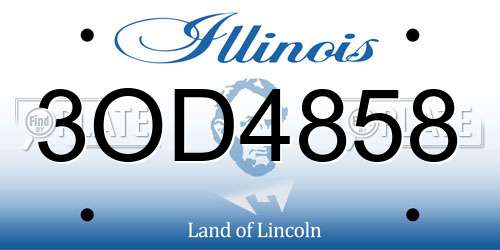 3OD4858 Illinois License Plate