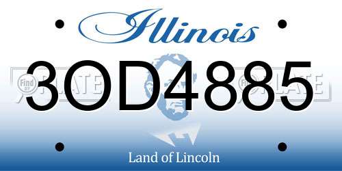 3OD4885 Illinois License Plate