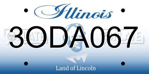 3ODA067 Illinois License Plate