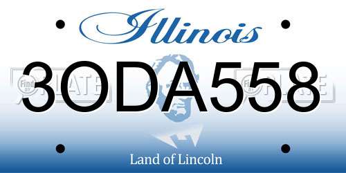 3ODA558 Illinois License Plate