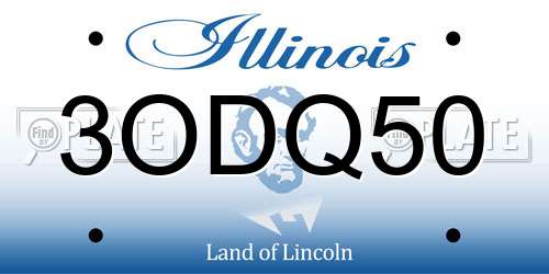 3ODQ50 Illinois License Plate