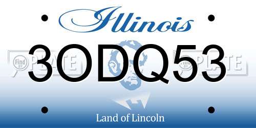 3ODQ53 Illinois License Plate