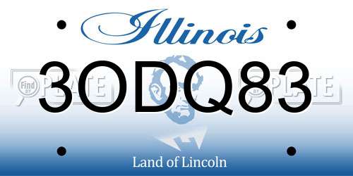 3ODQ83 Illinois License Plate