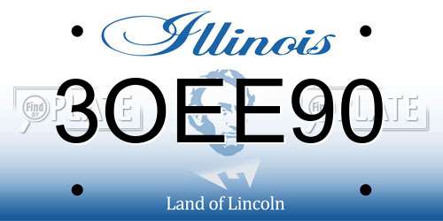 3OEE90 Illinois License Plate