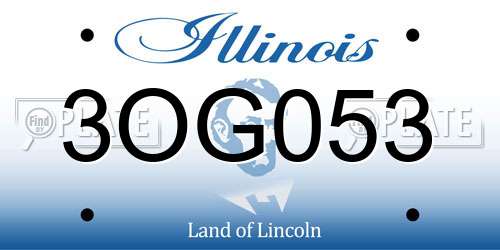 3OG053 Illinois License Plate
