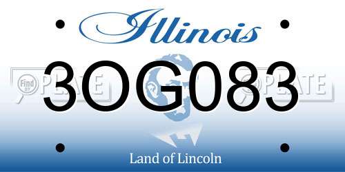3OG083 Illinois License Plate