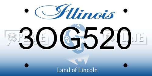 3OG520 Illinois License Plate