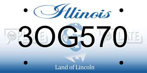 3OG570 Illinois License Plate