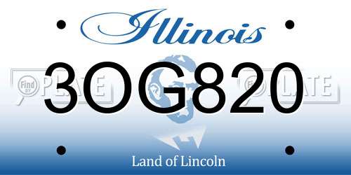3OG820 Illinois License Plate
