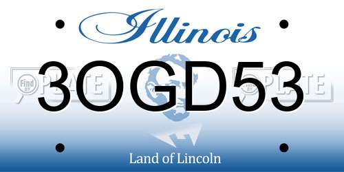 3OGD53 Illinois License Plate