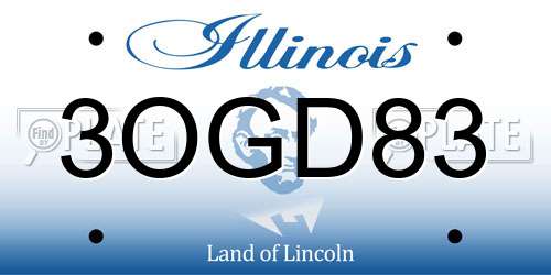 3OGD83 Illinois License Plate