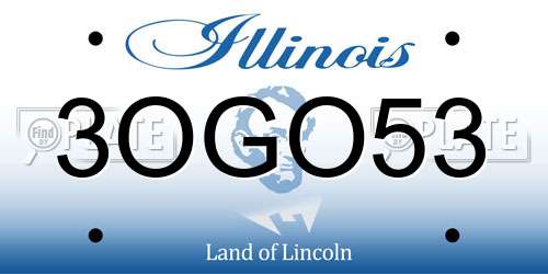 3OGO53 Illinois License Plate