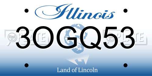 3OGQ53 Illinois License Plate