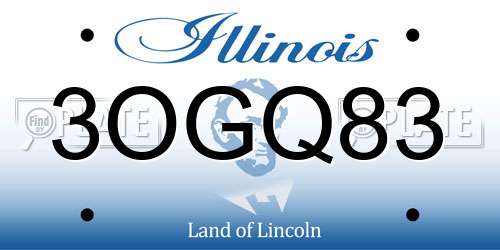 3OGQ83 Illinois License Plate
