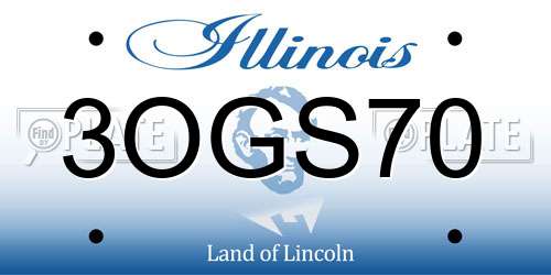 3OGS70 Illinois License Plate