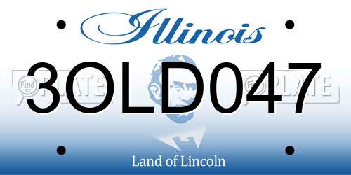 3OLD047 Illinois License Plate