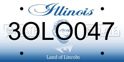 3OLO047 Illinois License Plate