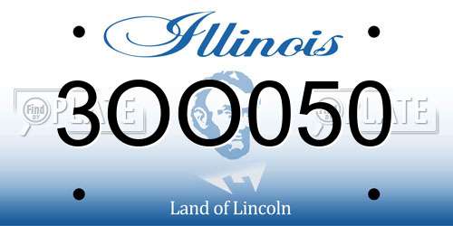 3OO050 Illinois License Plate