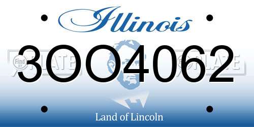 3OO4062 Illinois License Plate