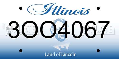 3OO4067 Illinois License Plate