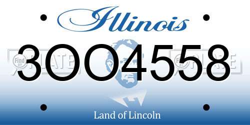 3OO4558 Illinois License Plate
