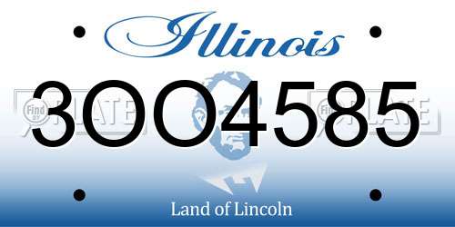 3OO4585 Illinois License Plate