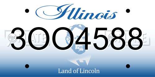 3OO4588 Illinois License Plate