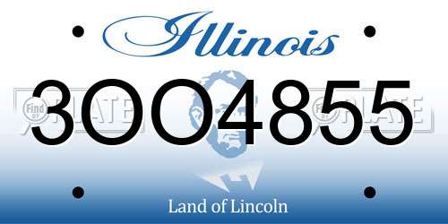 3OO4855 Illinois License Plate