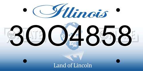 3OO4858 Illinois License Plate