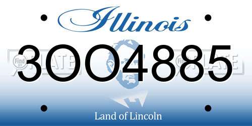 3OO4885 Illinois License Plate