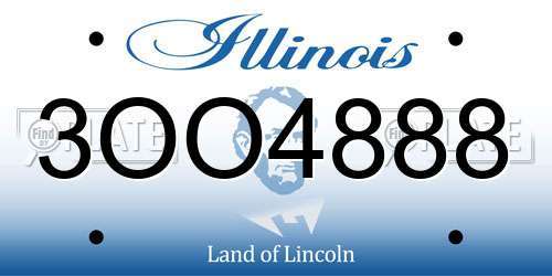 3OO4888 Illinois License Plate