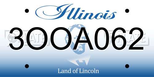 3OOA062 Illinois License Plate