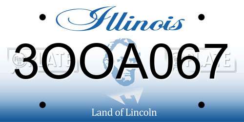 3OOA067 Illinois License Plate