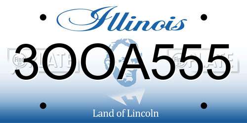 3OOA555 Illinois License Plate