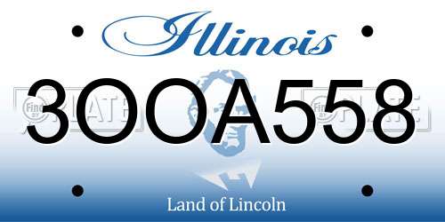 3OOA558 Illinois License Plate