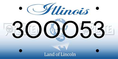 3OOO53 Illinois License Plate
