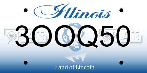 3OOQ50 Illinois License Plate
