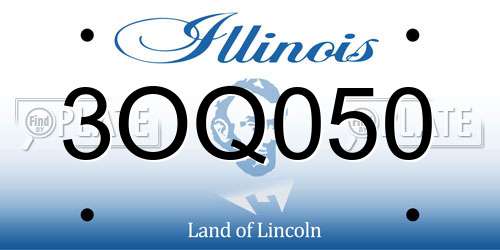 3OQ050 Illinois License Plate