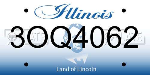 3OQ4062 Illinois License Plate