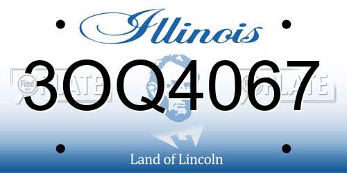 3OQ4067 Illinois License Plate