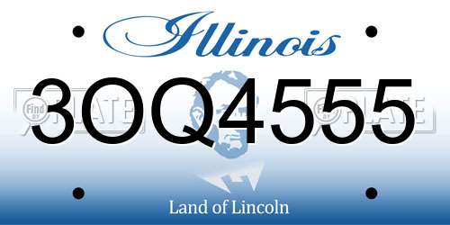 3OQ4555 Illinois License Plate