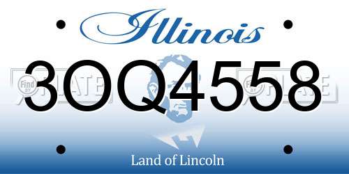 3OQ4558 Illinois License Plate
