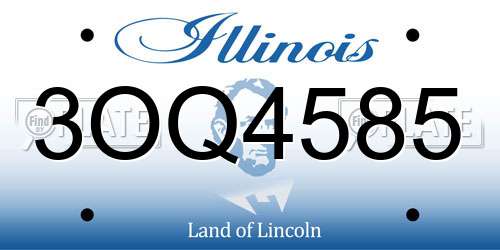 3OQ4585 Illinois License Plate