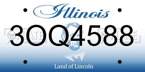 3OQ4588 Illinois License Plate