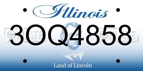3OQ4858 Illinois License Plate