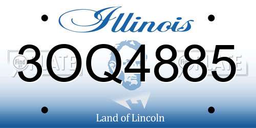3OQ4885 Illinois License Plate