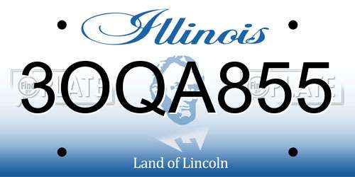3OQA855 Illinois License Plate